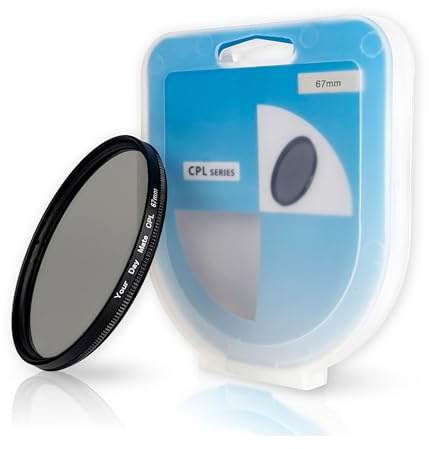 Polfilter CPL, Ø 67 mm, minimiert störende Lichtreflexionen, verbessert optische Klarheit und Farbtreue, Zirkularer Polarisationsfilter in Aluminiumfassung, Kamera Filter, Schutzfilter Polarisation