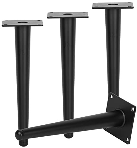 TCHOSUZ 8 Inch Heavy-Duty Metal Furniture Legs 4-Pack Modern Tapered Black | Sturdy Iron with anti-rust coating, Support 400lbs, Pre-drilled Holes & Screws for Fast DIY, Fits Cabinet Sofa Table TV Bench