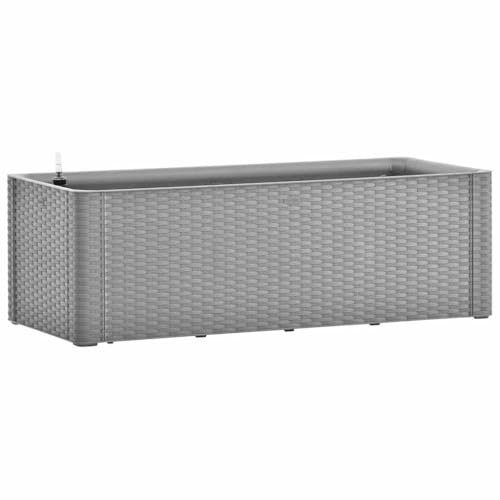 vidaXL Arriate con Sistema de riego automático Gris 100x43x33 cm