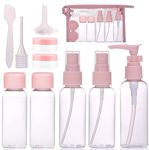10 Stück Silikon Reiseflaschen Set, Reiseflaschen Zum BefüLlen mit Kulturbeutel, Reisegröße Behälter BPA-Frei Auslaufsicher NachfüLlbar TSA-Zugelassene für Lotion Shampoo Duschgel SpüLung