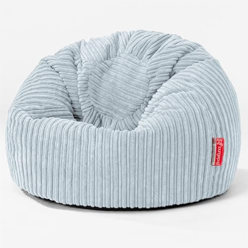 Lounge Pug Pouf Poire Classique pour Enfant en Velours Côtelé - Pouf Siège Enfant, Pouf Poire pour Jouer - Bleu Ciel