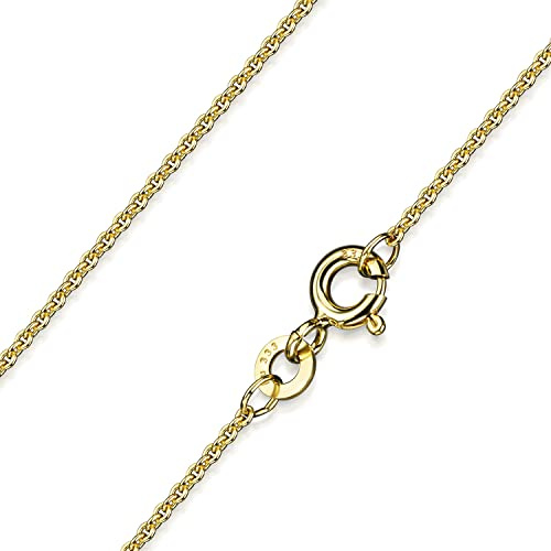 MATERIA by Matthias Wagner Halskette 333 Gold Kette Frauen Mädchen Ankerkette 40-50cm Made in Germany K39