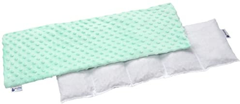 Medi Partners Cherry Stone Pillow 60x20cm 800g Plush 5-Chamber Eco Natural Heat Pillow Cold Therapy Removable Pillowcase (Mint Plush)