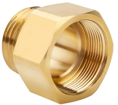 Gartenschlauch-Lätzchen-Adapter, 3,8 cm Feingewinde (weiblich) auf 3/4 GHT-Außengewinde, Rückflussverhinderer-Adapter für Standard-Pfeilspitzen-Schlauchlätzchen und Vakuumbrecher, Wasserhahn-Armatur