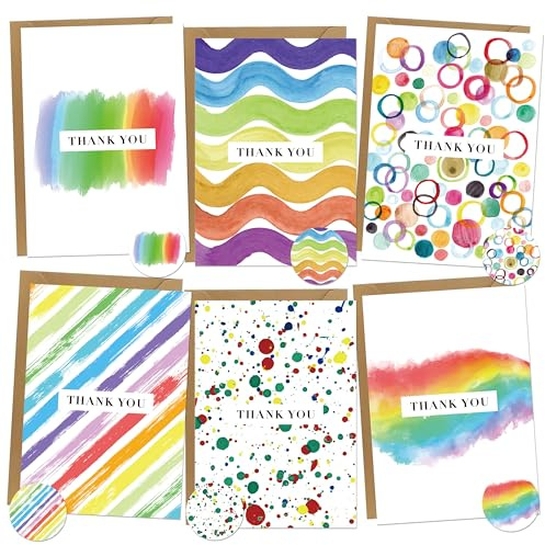 BIROYAL 24x Karte Danke Karte, Dankeskarten mit Umschlag, Hochwertig Dankeskarten Hochzeit, Abschiedskarte Kollegin Danke karten Lehrerin, Dankeschön Geschenke konfirmation Kommunion Taufe
