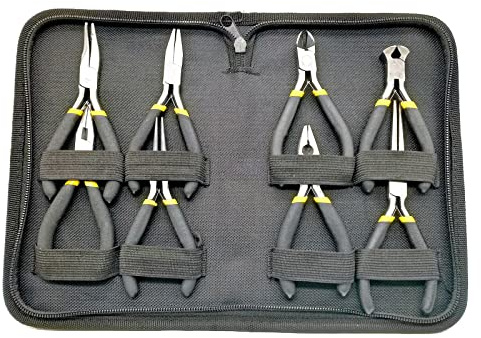 Herramientas para hacer joyas, alicates planos, alicates diagonales, alicates de punta afilada, juego de 8 alicates de mandíbula plana