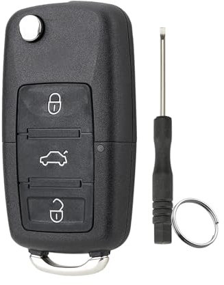 3-Tasten Schlüsselgehäuse geeignet Für Volkswagen Longyi Bora Polo Sprint Jetta Passat Touguan Skoda Auto-Klappschlüssel-Etui mit Klinge und Schraubendreher und Schlüsselring