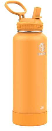 TAKEYA Tritan Sport Water Bottle - 32 oz, Pink Sweep - BPA-Free & Dishwasher-Safe - Leak-Proof Straw Lid - Double Wall Insulation, Keeps Cold Up to 24 Hours