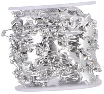 STOBOK 10m Sterne Perlenkette Rolle Fünfeckige Sternperlenkette mit Anhänger Dekorative Perlenfaden für DIY Hochzeitsdekoration und Geschenkverpackung
