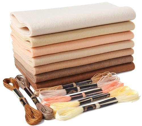 ZAIONE Soft Felt Fabric Sheets: 7Pcs 20x90cm Skin Tones Assorted Felt Sheets for DIY Back-to-School Crafts