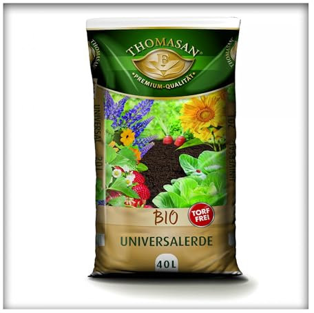 Bio Universal-Erde für Zimmerpflanzen, Blumen- und Gemüsebeete, für Obst und als Kräutererde, Torffrei, Kultursubstrat, 40 Liter