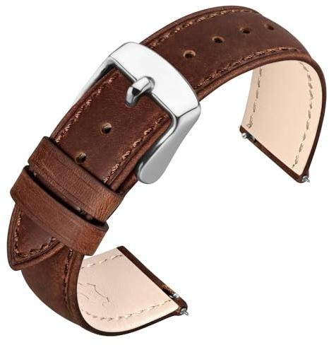 ANNEFIT Uhrenarmband 18mm 19mm 20mm 21mm 22mm für Herren Damen, Lederarmband Vintage, Schnellverschluss Ersatzarmband