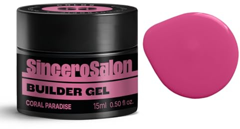 SINCERO SALON Aufbaugel für Gelnägel Color - Coral Paradise - TPO-frei - 2in1 Builder Gel für Nägel - UV Gel Nägel für Nagelverlängerung Verstärkung - Perfekt für Nägel Selber Machen 15ml