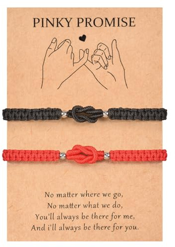 MANVEN Pulseras Para Parejas Regalos Para Parejas Pulsera Hilo Rojo del Destino San Valentín Regalos Aniversario Navidad Cumpleaños Pulsera Protección Suerte Para Novio Novia Mujer Hombre Rojo