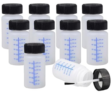 Ronyme 10 pezzi di per ritocchi di vernice, flacone di vernice per ritocchi, riutilizzabile da 60 ml con pennello e coperchio Flacone di vernice per