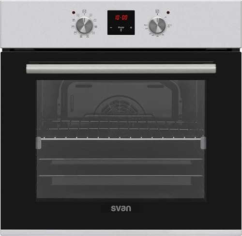 Svan Horno MultifunciónCon Ventilador Inox SHM10700DX. Capacidad 69 Litros, 1200W, 10 Programas, Interior Esmaltado, Fácil Limpieza, Eficiencia Energética Clase A