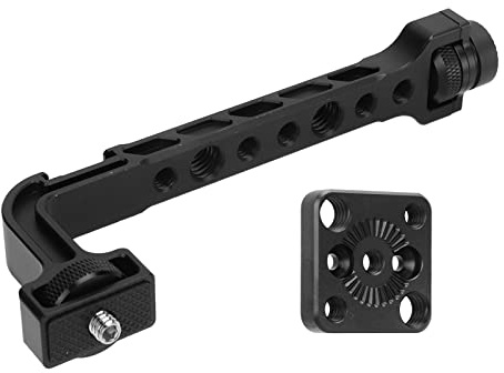 360 Degree Rotation Monitor Mount Extension with Cold Shoe Plate & 1/4 and 3/8 Inch Screw Hole, Multifunctional Video Handgrip Holder, Stabilizer Handle Grip Mount for Ronin RS 3,Zhiyun