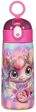 SJ GANG STYLE JAM GANG Borraccia Termica in Acciao Inox, Animali, Fucsia, Gatto, 0,5 L, Borraccia Scuola e Tempo Libero, Bambina