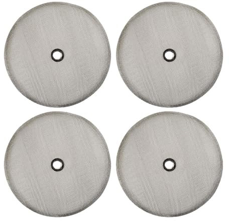 Gralara Set de 4 filtros de repuesto para prensa francesa, fabricados en acero inoxidable, prácticos y funcionales, tal como se describe, Diámetro 10.2 Cm