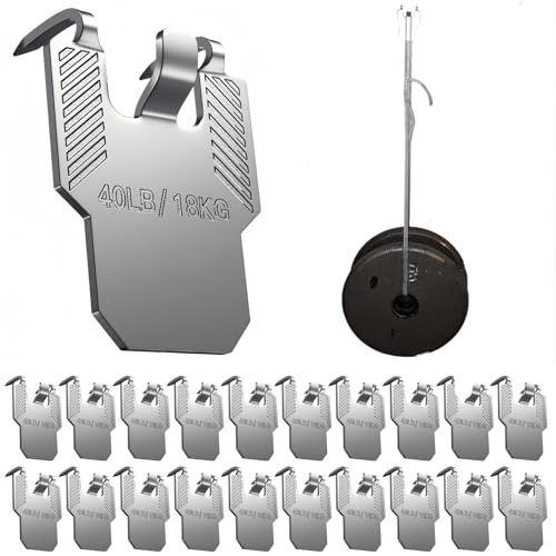 20 ganci resistenti per cartongesso, non richiedono chiodi, per appendere quadri, 18 kg, senza danni, ganci da parete per cornici, specchi, opere d'arte