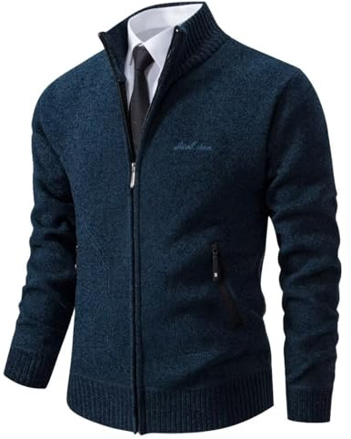 Shuanghao Herren Hoodie mit Kapuze Pullover Pulli Strick-Sweatshirt-Strickjacke-Cardigan, Freizeit-Winter-Kapuzen-Pulli-Strick-Jacke, Fleece-Innenseite Outdoor Herren Kapuzenjacke für Hoodie