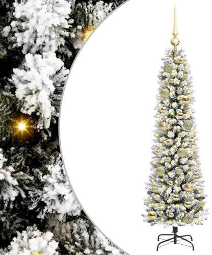 vidaXL Árbol de Navidad Artificial 120 cm PVC, Metal y Plástico, Árbol de Navidad Artificial, en Forma de Cono, Iluminado con LED, Decorativo, Ideal para tu hogar Festivo