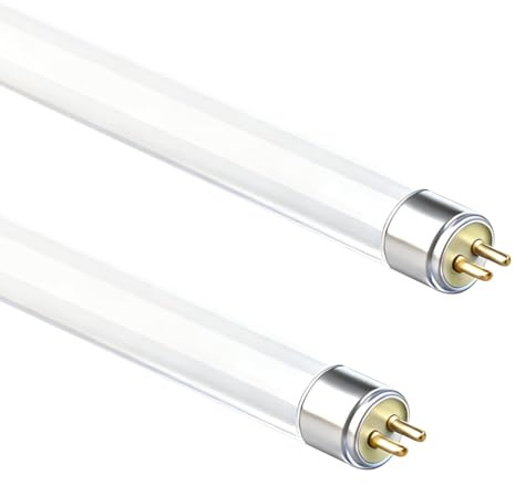 JagFond 2 Pack T5 8W Fluorescent Tube Lamps 300mm, T5 Cool White 4000K 560LM CFL Bulbs, G5 2-Pin Base High Efficiency Lamps for Emergency Light Bulb and Strip Lights Bathroom, Cabinet, Kitchen
