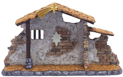 WSFYTAM Set di presepe di Natale, presepe Dettagliato e Realistico, Statua della stalla, Decorazione da Tavolo, Decorazione Natalizia,Marrone