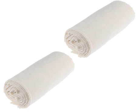 FOMIYES Étamine Filtrante pour Fromage 2 Rouleaux Blancs Réutilisables, Tissu Filtrant en Coton Alimentaire, Passoire Tamis pour Fabrication de Tofu, Lait Caillé et Jus, Couleur Aléatoire
