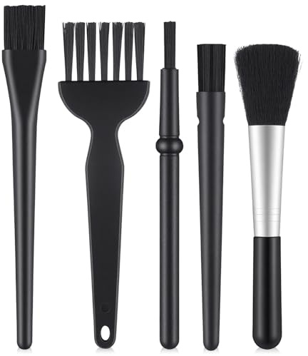 HJZHII Set di 5 spazzole per la pulizia del PC, per la pulizia della tastiera, in nylon, con manico in plastica, per tastiere del computer, dispositivi elettrici, schede madri
