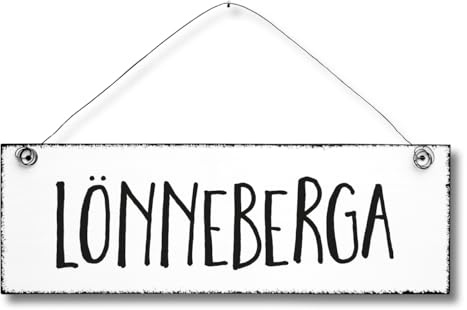 Lönneberga - Dekoschild Türschild Wandschild Holz Deko Schild 10x30cm Holzdeko Holzbild Deko Schild Geschenk Mitbringsel Geburtstag Hochzeit Weihnachten