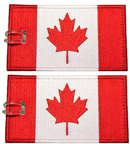 Luggage Tags, Canadian Flag, Embroidered, 2 Pack