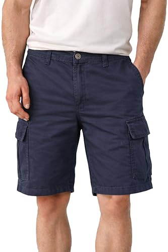 NOROZE Men’s 100% Cotton Cargo Shorts – Casual Summer Combat Chino Half Pants with Multi Pockets – Lightweight, Breathable Fabric – Sizes 28–40 – Stone, Black, Khaki, Navy