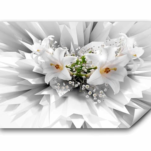 murando - Fototapete Vlies Blumen Lilien, 350x256 cm, Schlafzimmer, Full HD | Full HD Druck, 3D-Effekt, lichtbeständige Farben, ideal fürs Wohn- oder Schlafzimmer, schnelle Montage, lichtbeständig, edel