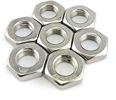 Dado esagonale basso a filettatura fine in acciaio inox A2 DIN 439 (M18x1.5) x10