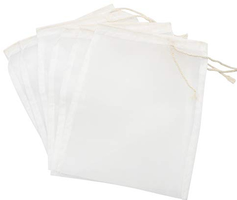 Baven 6 Stück Aquarium Filterbeutel 145 Micron Media Mesh Filterbeutel | mit Kordelzug für Aquarienbälle, Aktivkohle, Pelletkohle, Weiß