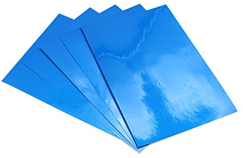 Plotterfolie Reflektierend Din A4 Format Effektfolie DIY Basteln Bastelfolie Kfz Folie Plotten für Aufkleber Sticker Beschriftungen (Blau, 5 Stück)