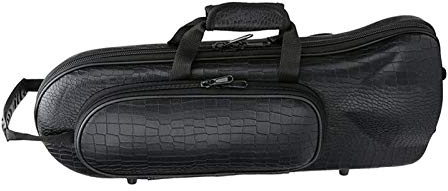 Sharplace Professional Trumpet Bag Oxford with Soft Cotton Bag Hard Foam Case Lightweight Design for Brass Instrument, Crocodile Grain