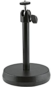 K&M 19781 Kamera-TischStativ Schwarz aus Stahl - mit 360° Drehung, 90° Neigung - flexibel und stabil