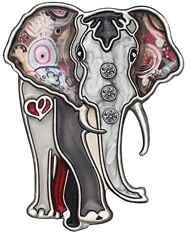 DUOWEI Emaille Glänzend Strass Elefant Brosche Elegante Tiere Anstecknadel Revers Kleidung Schal Frauen Teenager Schmuck Geschenk
