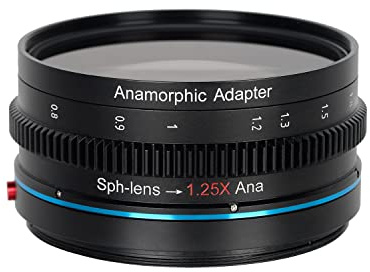 SIRUI 1.25x T2.9 Adaptador anamorphic con Enfoque único Frontal, Rosca Trasera de 82mm con Anillos (67mm, 72mm, 77mm, 92mm), Adicional Adaptador de Objetivo Lens Lenses Lentes de Cine de la cámara