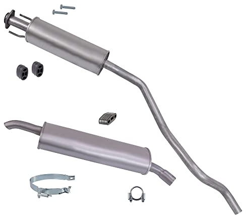 ATEC Germany Auspuff Schalldämpfer Set 1x Mittelschalldämpfer, 1x | Kompatibel mit: OPEL ASTRA F Caravan, ASTRA F Kasten/Kombi