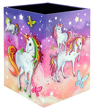 HERMA 19738 Corbeille à papier rectangulaire 15 l pliable en carton solide pour filles et garçons - Poubelle rectangulaire pour chambre d'enfant, chambre à coucher, bureau