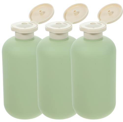 3 Stück 300Ml Nachfüllbare Shampoo-Flaschen, Runde Flip-Top-Flaschen Für Duschgel, Lotion, Reiseflaschen, Leere Quetschflaschen Aus Pe, Grün