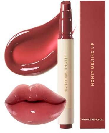 Nature Republic HONEY MELTING LIP (05 PLUM) SOFT LIP STICK, Hydrating Gloss, Moisturizing balms, Sheer tint, Shine & Glowy Finish, korean make up