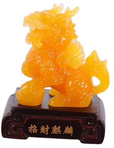 OUNONA Glückliches Kleines Einhorn-pendel Kylin- Nach Feng Shui Kylins Handwerksdekoration Für Den Tisch Wohnkultur Statue Büro Chinesischer Stil Marionette Harz