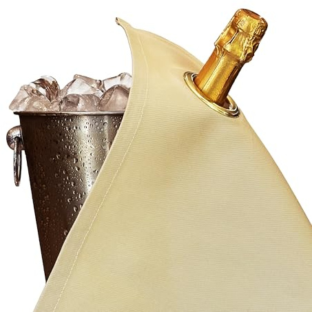 Classic Bottle Cloth, 42 cm, Cotton, Corner Metal Ring (Gold with Gold Ring, Pack of 1) | Luxury Fabric · Absorbent · 100% Recyclable · Zero-Rust Brass Ring · Hand Finished