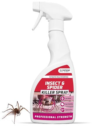 ENTOEND Spider Killer – Tetrapiu Multipurpose | Handy 500ml Spray Bottle | Fast-Acting Permethrin Spray for Indoor, Home Defence