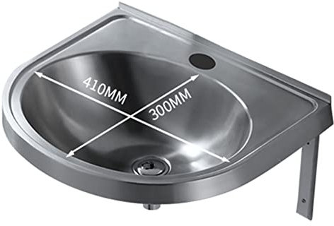 GXXINGIN Lavello Lavamani in Acciaio Inossidabile, Lavabo Commerciale per Montaggio a Parete, Lavello Semplice Ovale da 19 * 16 Pollici, con Staffa di Montaggio, per Ristorante, Bar, Negozio