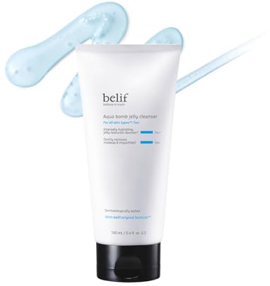 belif Aqua Bomb Jelly Cleanser - Detergente delicato per il viso con formula gel a schiuma, idrata e leviga la pelle, per tutti, K-Beauty (160 ml)